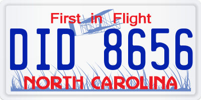 NC license plate DID8656