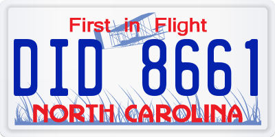 NC license plate DID8661