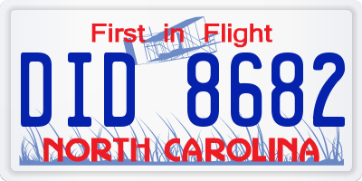 NC license plate DID8682