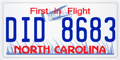 NC license plate DID8683