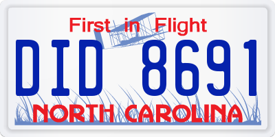 NC license plate DID8691