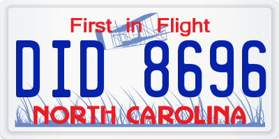 NC license plate DID8696