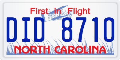 NC license plate DID8710