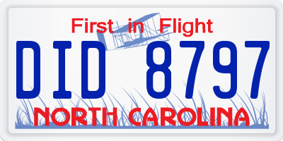 NC license plate DID8797