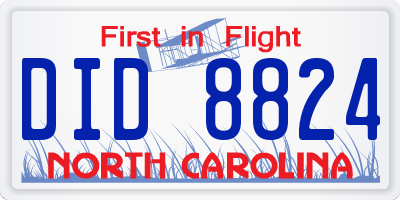 NC license plate DID8824