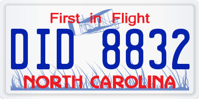 NC license plate DID8832