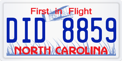NC license plate DID8859