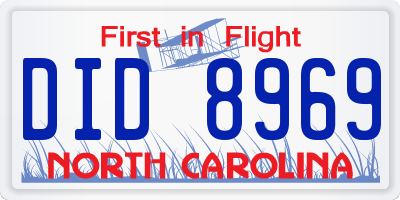 NC license plate DID8969