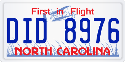 NC license plate DID8976