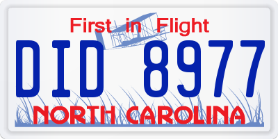 NC license plate DID8977