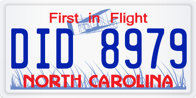 NC license plate DID8979