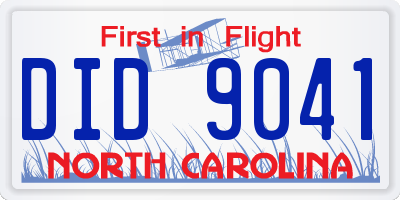 NC license plate DID9041