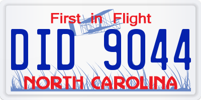 NC license plate DID9044