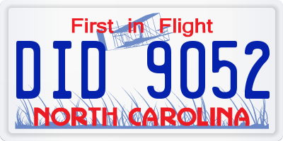 NC license plate DID9052
