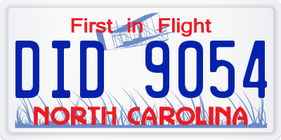 NC license plate DID9054