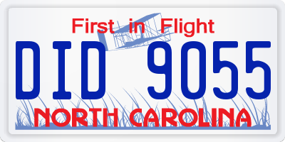 NC license plate DID9055