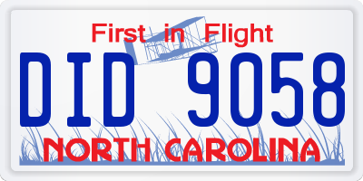 NC license plate DID9058