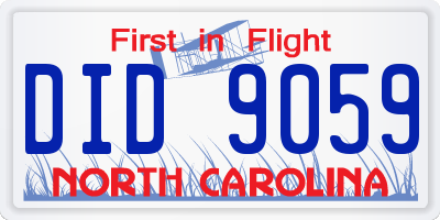 NC license plate DID9059