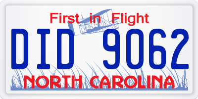 NC license plate DID9062