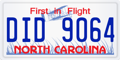 NC license plate DID9064