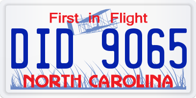 NC license plate DID9065
