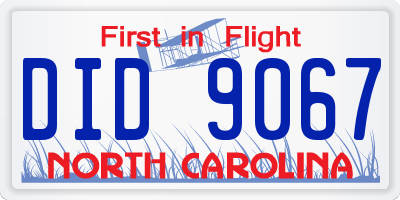 NC license plate DID9067