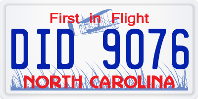 NC license plate DID9076