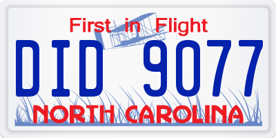 NC license plate DID9077