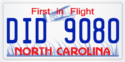 NC license plate DID9080