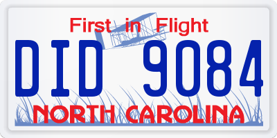 NC license plate DID9084