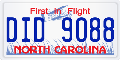 NC license plate DID9088