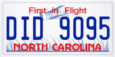 NC license plate DID9095