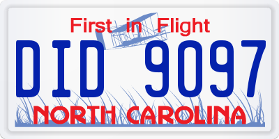 NC license plate DID9097