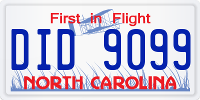 NC license plate DID9099