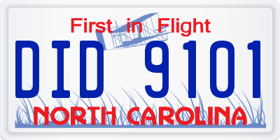 NC license plate DID9101