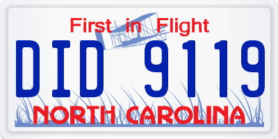 NC license plate DID9119