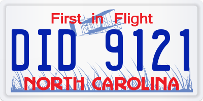 NC license plate DID9121