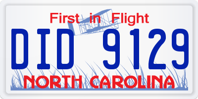 NC license plate DID9129