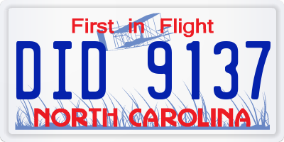 NC license plate DID9137