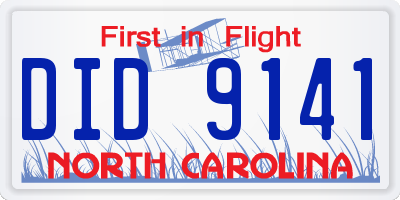 NC license plate DID9141