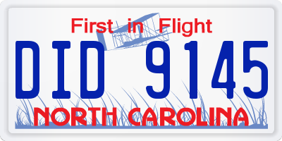 NC license plate DID9145