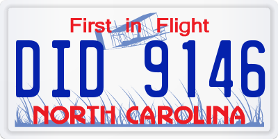 NC license plate DID9146