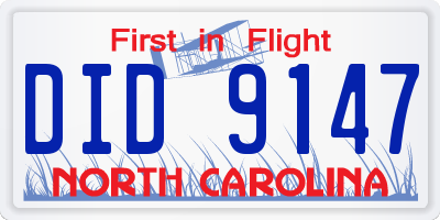 NC license plate DID9147