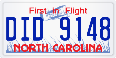 NC license plate DID9148
