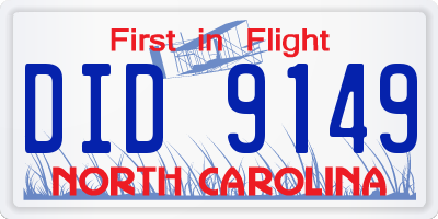 NC license plate DID9149