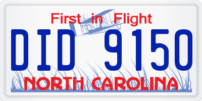 NC license plate DID9150
