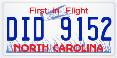 NC license plate DID9152
