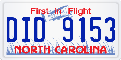 NC license plate DID9153
