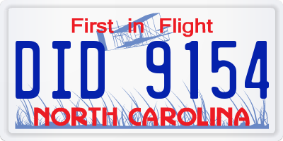 NC license plate DID9154
