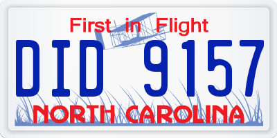 NC license plate DID9157